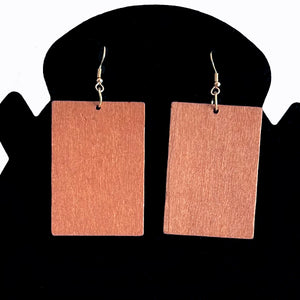 Vintage Design: Wooden Dangle Hook Earrings - Fashionable Bohemian Accessory for Women & Girls