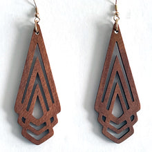 Load image into Gallery viewer, Vintage Design: Wooden Dangle Hook Earrings - Fashionable Bohemian Accessory for Women &amp; Girls