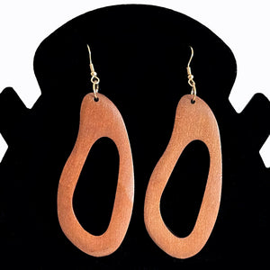 Vintage Design: Wooden Dangle Hook Earrings - Fashionable Bohemian Accessory for Women & Girls