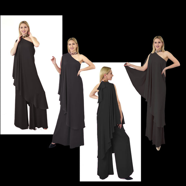 Black Jumpsuit, Girls/Women's Evening Dress - Ladies Long Dress