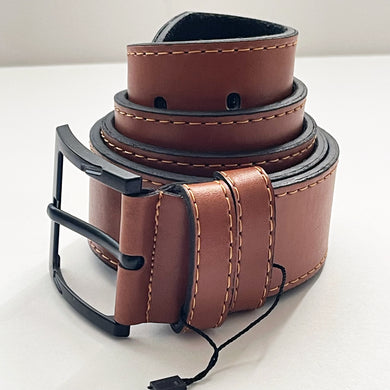 PU Leather Belt, Plain, The Ultimate Official Gift for Men - Color: Light Brown - Length: 110 cm