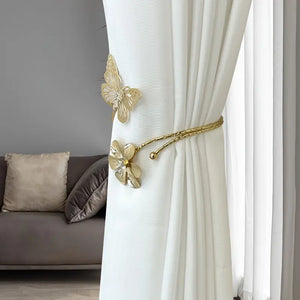 Elegant Flower Butterfly Design Curtain Strap - Minimalist Hollow Out Curtain Buckle with Easy Installation