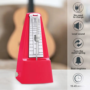 Mechanical Metronome Red Musical Instruments Plastic Metronome High-Precision Beat Tempo