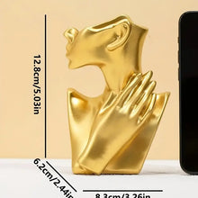 Load image into Gallery viewer, Elegant Golden Half Bust Anime-Inspired Resin Sculpture Vase - Exquisite Hand-Detailing, Versatile Indoor &amp; Outdoor Decor