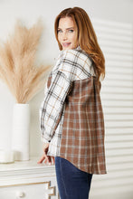 Load image into Gallery viewer, Double Take Plaid Contrast Button Up Shirt Jacket for Girls and Women-SALE!