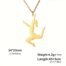 Load image into Gallery viewer, Ballet Dancing Girl Pendant Necklace For Women, Golden Color Stainless Steel Necklace Jewelry Style3