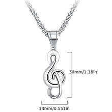 Load image into Gallery viewer, 1pc Hypoallergenic Unisex Titanium Steel Music Note Necklace - Stylish &amp; Durable Pop Pendant for Musical Passionates