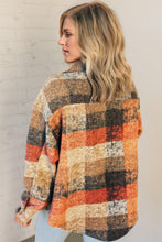 Load image into Gallery viewer, Double Take Button Up Plaid Fleece Shacket with Pockets