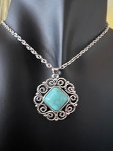 Load image into Gallery viewer, Beautiful Set of Necklace and Earrings with Turquoise Agate