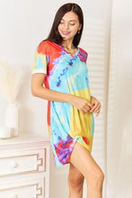 Load image into Gallery viewer, Shiny Tie-Dye V-Neck Twisted Dress for Girls and Women - Size S, SALE!