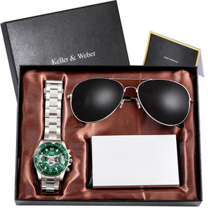 Quartz Watch Sunglasses Suit Men, Elegant Gift Box for Men, Valentine's Day