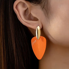 Load image into Gallery viewer, Elegant Orange Leaf-Shaped Stud Earrings For Women - Stainless Steel Posts, Iron Crafted