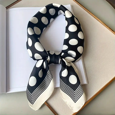 Chic Polka Dot Square Scarf For Women, Versatile Thin Breathable Neck Scarf, Professional Hair Band