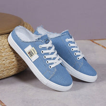 Load image into Gallery viewer, Frayed Hem Lace Up Canvas Sneakers in 3 Beautiful Colors - #shop_name - Shoes