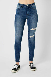 Full Size High Waist Distressed Skinny Jeans - #shop_name - Pants