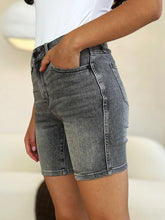 Load image into Gallery viewer, Full Size High Waist Washed Denim Shorts, Gray - #shop_name - Shorts