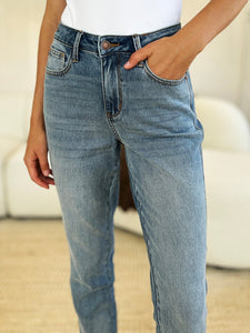 Full Size Mid Rise Rigid Magic Release Hem Jeans - #shop_name - Pants