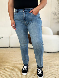 Full Size Mid Rise Rigid Magic Release Hem Jeans - #shop_name - Pants