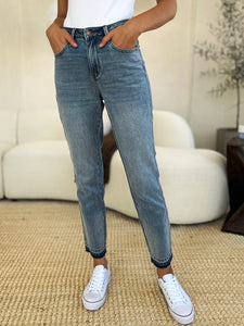 Full Size Mid Rise Rigid Magic Release Hem Jeans - #shop_name - Pants