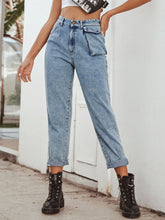 Load image into Gallery viewer, High Waist Straight Leg Jeans, 85% Cotton, For Women - #shop_name - Pants