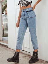 Load image into Gallery viewer, High Waist Straight Leg Jeans, 85% Cotton, For Women - #shop_name - Pants