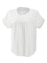 Load image into Gallery viewer, Women&#39;s new round neck pullover short sleeve lace top