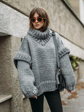 Load image into Gallery viewer, Women&#39;s Sweater Pullover Fluffy Long Sleeve Turtleneck Sweater in 6 Colors