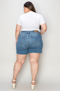 Judy Blue Full Size High Waist Slim Denim Shorts - #shop_name - Shorts