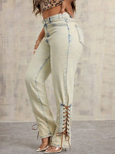 Load image into Gallery viewer, Lace - Up High Rise Jeans, Elegant Fashion Jeans for Women - #shop_name - Pants