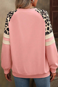 Leopard Round Neck Long Sleeve Sweatshirt in 3 Colors - #shop_name - women clothes