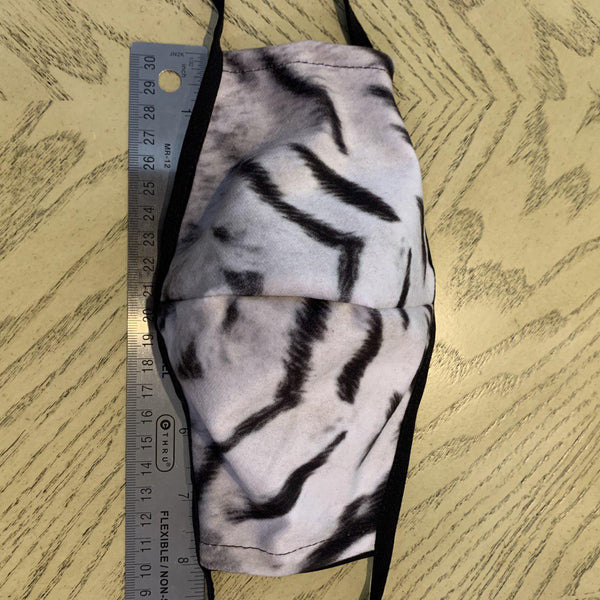 Beautiful 2-Layer Face Mask - Reusable Adjustable Washable 8" Width - Tiger Pattern