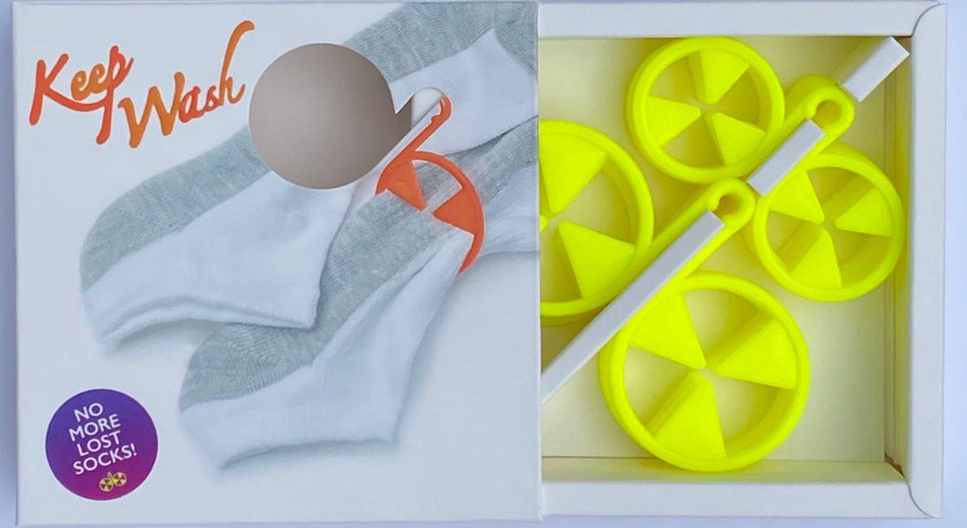 Keep Wash - Circle Sock Clips For Washing Machine, Dryer, And Drawer - Color: Yellow