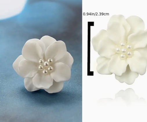 Camellia Flower Stud & Drop Earrings