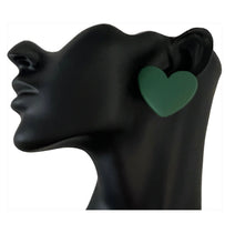 Load image into Gallery viewer, Colored Heart Earrings, Beautiful and Fantasy, Available in 4 Colors