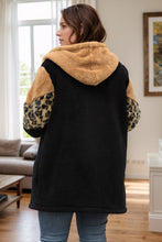 Load image into Gallery viewer, Plus Size Leopard Zip Up Hooded Outerwear, Designers&#39; Choice - #shop_name - women clothes