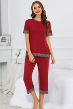 Load image into Gallery viewer, Round Neck Short Sleeve Top and Capris Pants Lounge Set in 3 Colors - #shop_name - women clothes