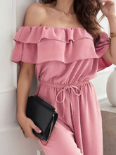 Load image into Gallery viewer, Ruffled Off Stylish Shoulder Wide Leg Jumpsuit in 3 Colors - #shop_name - women clothes