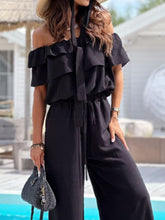 Load image into Gallery viewer, Ruffled Off Stylish Shoulder Wide Leg Jumpsuit in 3 Colors - #shop_name - women clothes