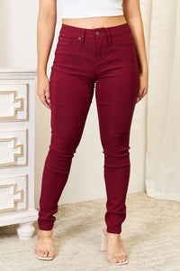 YMI Jeanswear Skinny Jeans with Pockets, Color: Burgundy, All Sizes - #shop_name - women clothes