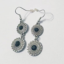 Load image into Gallery viewer, Beautiful Steel Dangling Earring with Black Stones - A Gift for Her