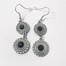 Load image into Gallery viewer, Beautiful Steel Dangling Earring with Black Stones - A Gift for Her