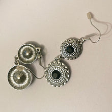 Load image into Gallery viewer, Beautiful Steel Dangling Earring with Black Stones - A Gift for Her