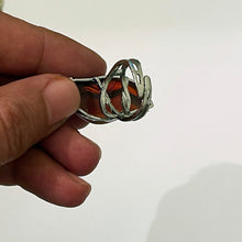 Load image into Gallery viewer, Unisex Adjustable Stainless Steel Ring with a Unique Big Brown Agate Stone