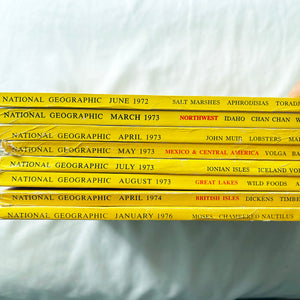 Bundle of 8 National Geographic Magazines 1972-73-74-76 in Very Good Condition