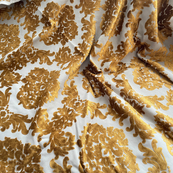 56”x43”  Upholstery Fabric - Florence Versailles Palace- Luxury Damask Pattern Burnout Velvet