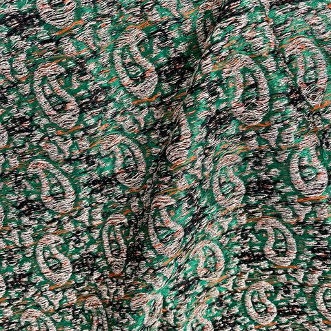An Elegant 53”X32” Termeh Embroidered Fabric with Paisley Pattern - Perfect for Making Pillow or Table-Top