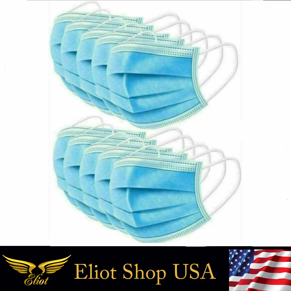 A Box of 50 PCS 3-Layer Disposable Face Masks, 95%Bacterial Filtration ...
