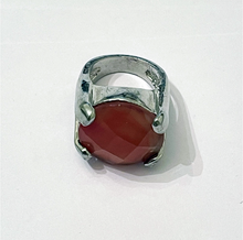 Load image into Gallery viewer, Unisex Ring with a Big Round Agate Stone. Unique Gift for Her/Him