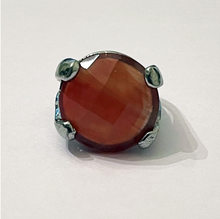 Load image into Gallery viewer, Unisex Ring with a Big Round Agate Stone. Unique Gift for Her/Him