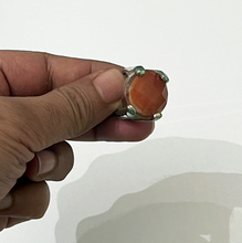 Load image into Gallery viewer, Unisex Ring with a Big Round Agate Stone. Unique Gift for Her/Him